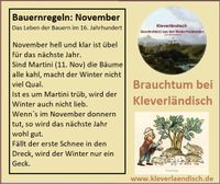 11 Bauernregel November