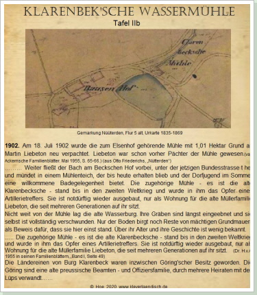 Tafel IIb, Klarenbeck'sche Wassermühle, Hoe. 26.06.2020